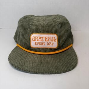 Trek Light Gear Grateful Every Day Hat Adjustable Corduroy Green One Size Unisex